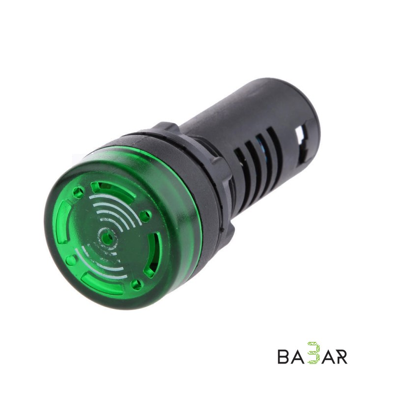Светозвуковой индикатор AD16-22SM 12В зелёный, IP65