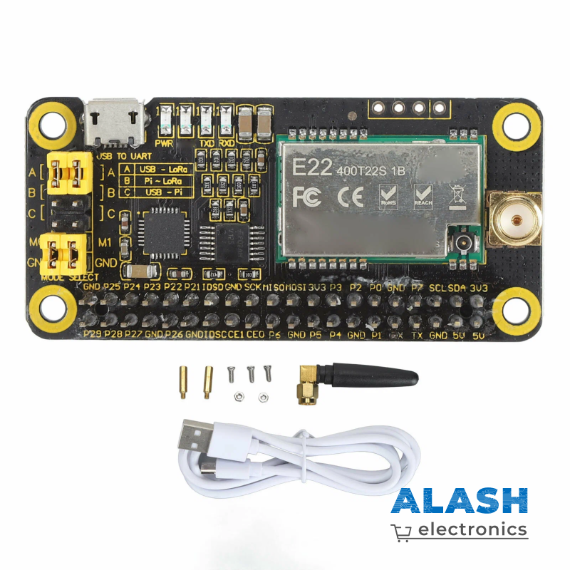 Плата LoRa HAT AM-020 (SX1268), 433-915 МГц, UART интерфейс, для Raspberry Pi