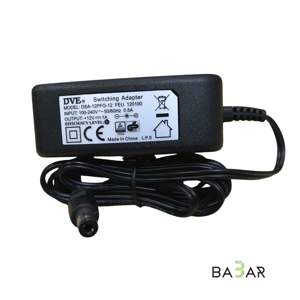 Сетевой блок питания DVE DSA-12PFG-12 FEU (12V, 1A, 12W)