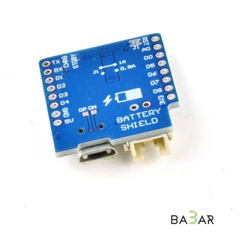 Модуль питания и зарядки Li-Ion аккумуляторов Battery Shield V1.1.0 для WeMos D1 Mini