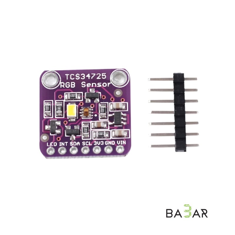 Модуль датчика цвета TCS34725 (RGB + Clear, I²C, IR-фильтр, 3.3–5 В)