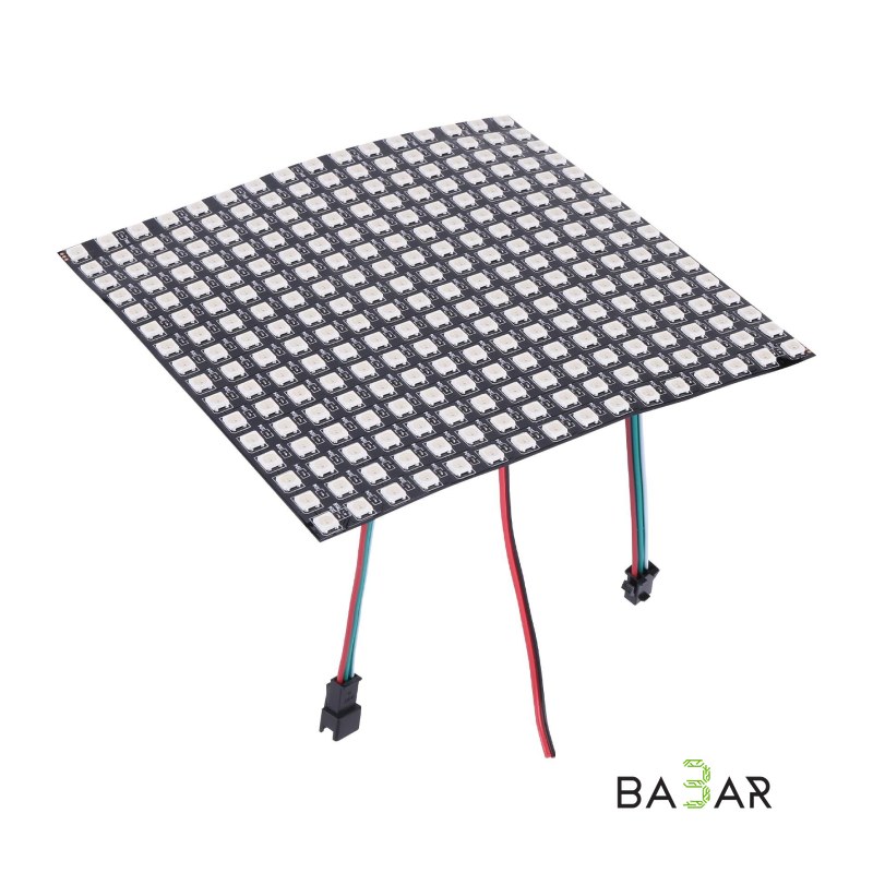 Адресуемая светодиодная RGB матрица WS2812B (16×16 пикселей, гибкая панель)