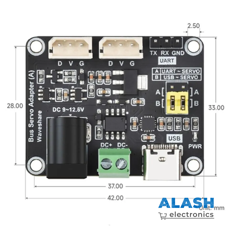 Плата управления шинными сервоприводами Bus Servo Adapter A | Контроллер сервоприводов с встроенным питанием USB Type-C
