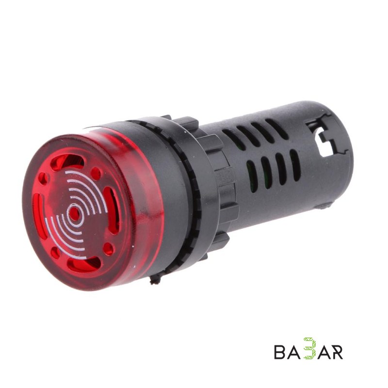 Светозвуковой индикатор AD16-22SM 12В красный, IP65