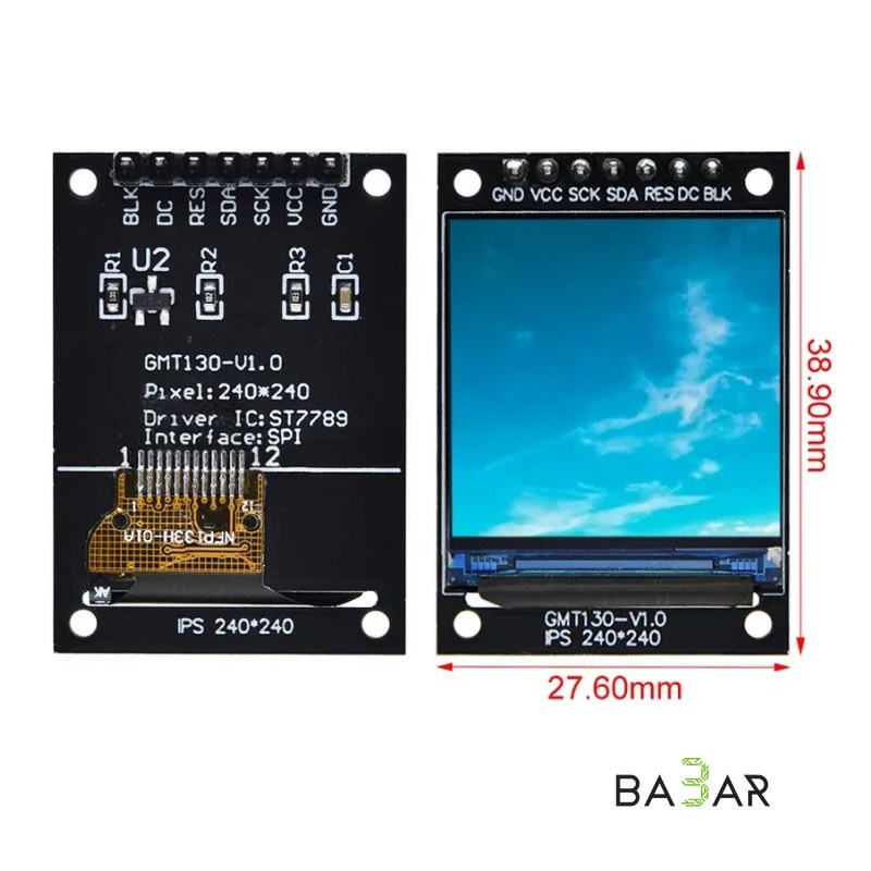 IPS TFT Дисплей 1.3" (240×240, ST7789, SPI)