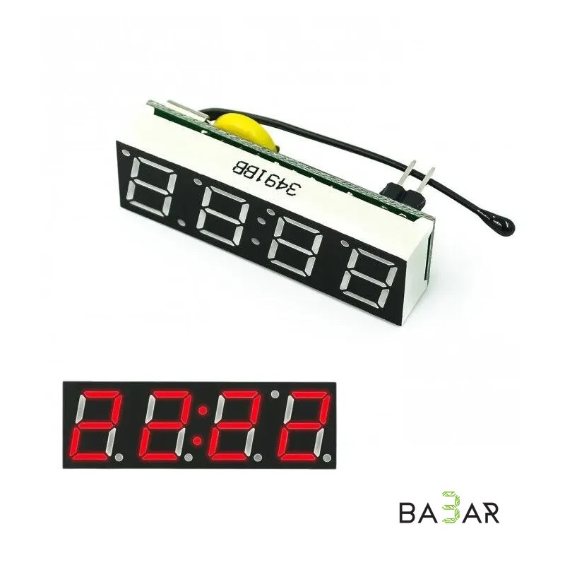 DS1302SN RX8025T Встраиваемый цифровой LED-модуль «3 в 1» (Часы, Термометр, Вольтметр) DC 5–30V