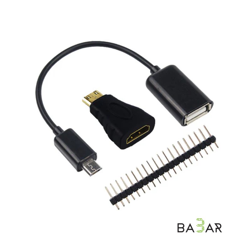 Набор адаптеров для Raspberry Pi Zero: mini-HDMI, micro-USB OTG, GPIO 3 в 1