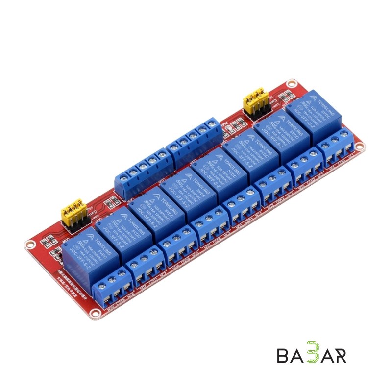 8-канальный модуль реле (5 V) с выбором уровня сигнала