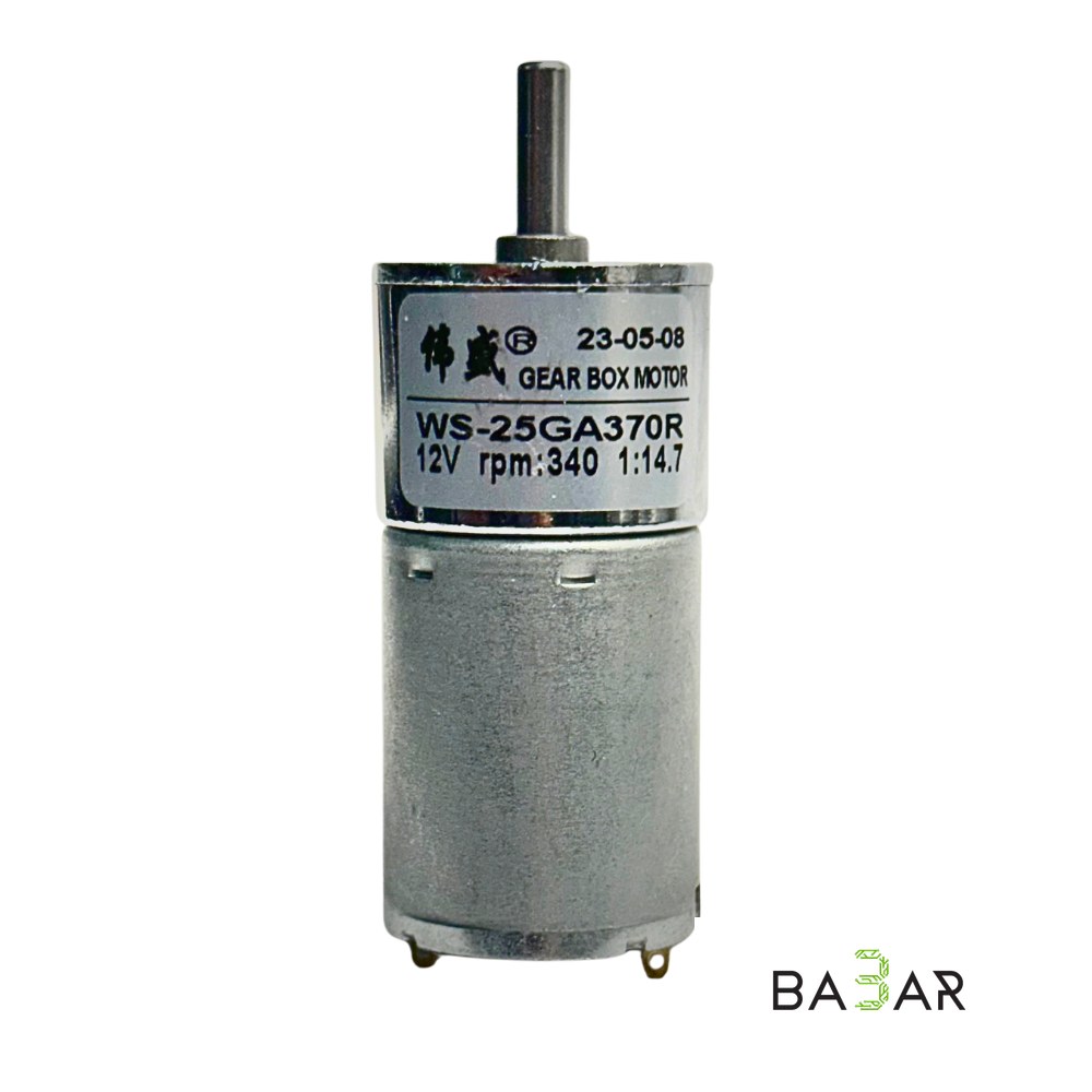 Мотор-редуктор коллекторный WS25 GA370R (12В, 340 RPM)