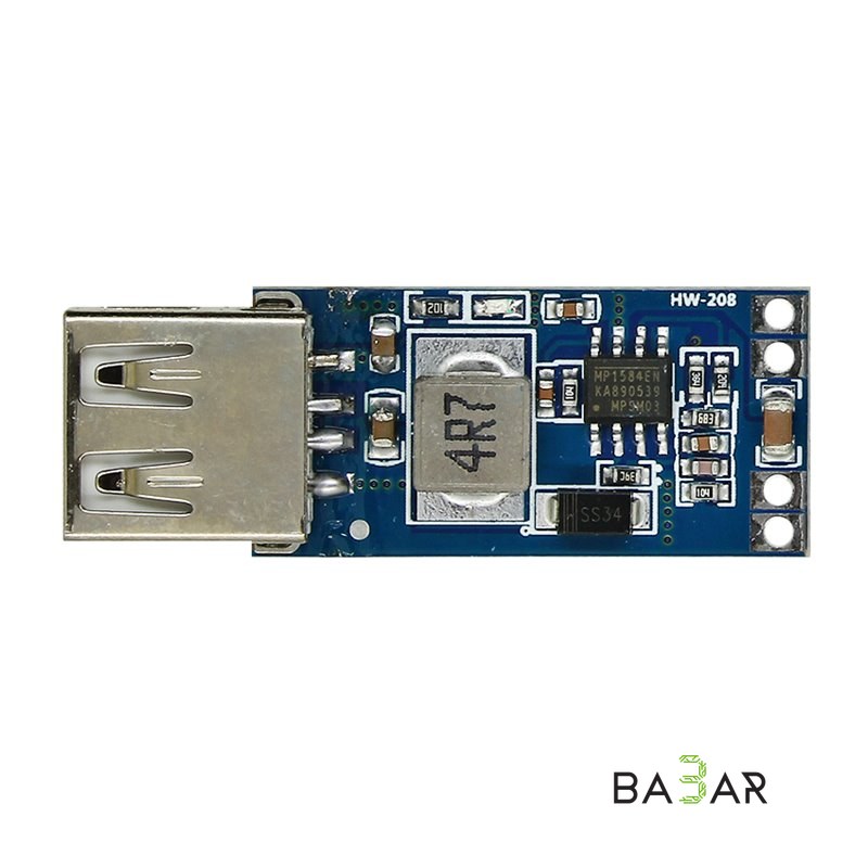 Понижающий DC-DC преобразователь 7.5V–28V в 5V 3A USB (HW-208 / MP1584EN)