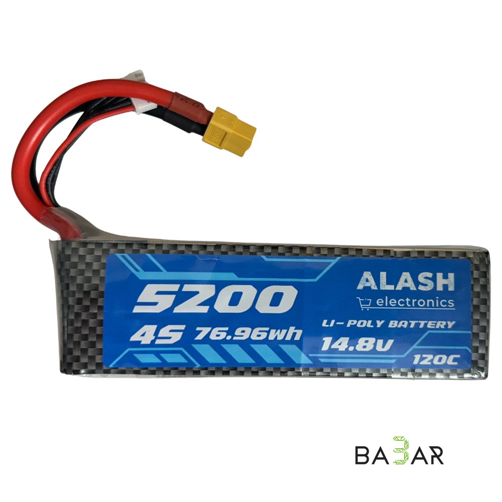 Литий-полимерный аккумулятор Li-Po 4S 5200mAh 14.8V (120C, 76.96Wh, 480g)