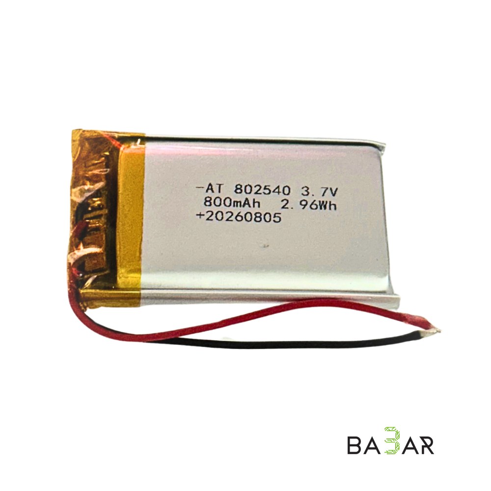 Литий-полимерный аккумулятор Li-Po 802540 800 мАч 3.7 В (2.96 Вт·ч)