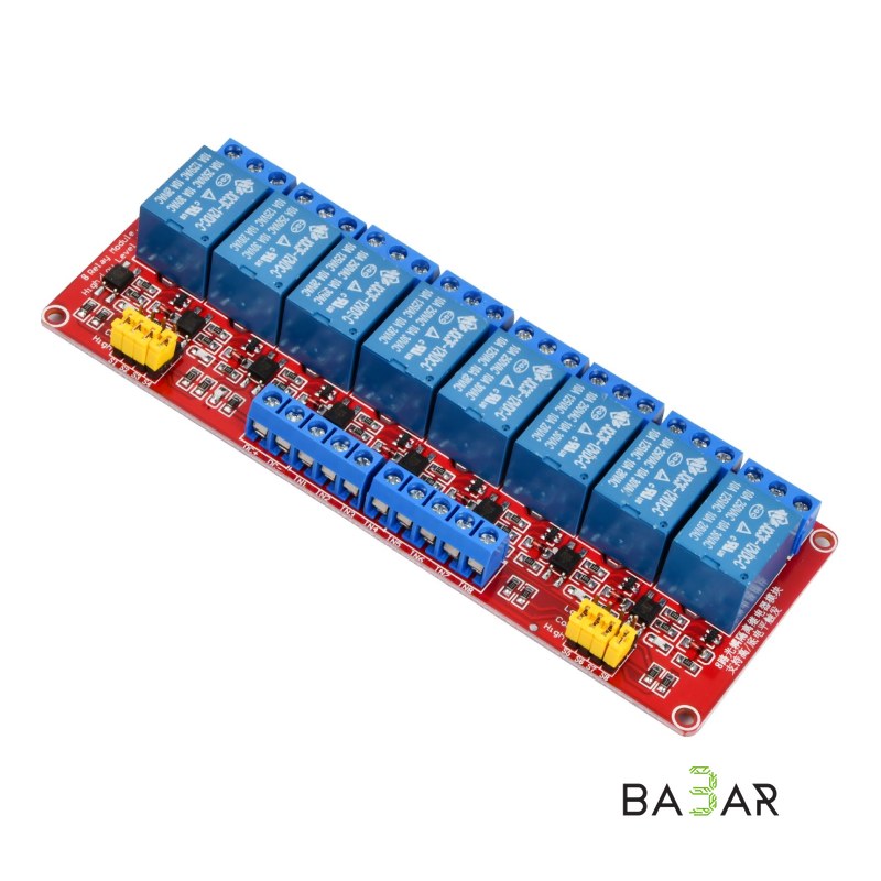 8-канальный релейный модуль 12V 10A с опторазвязкой 