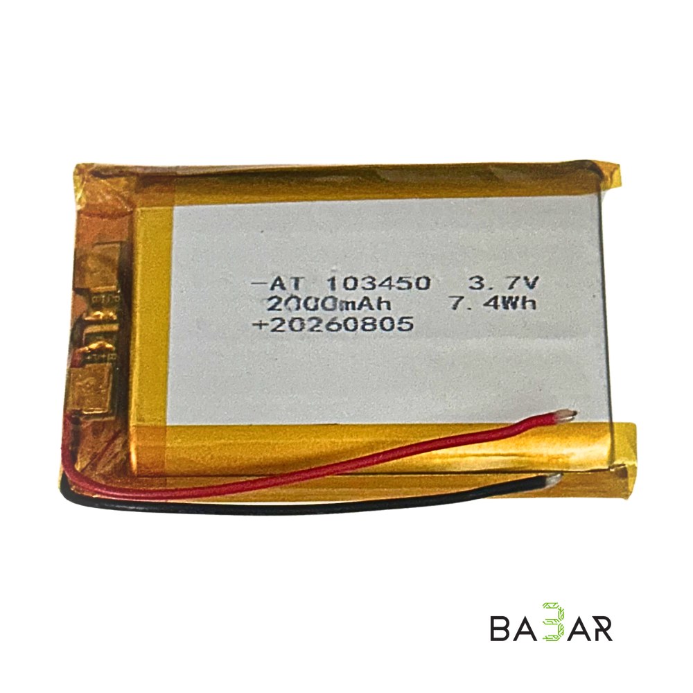 Литий-полимерный аккумулятор Li-Po 103450 2000 мАч 3.7 В (7.4 Вт·ч)
