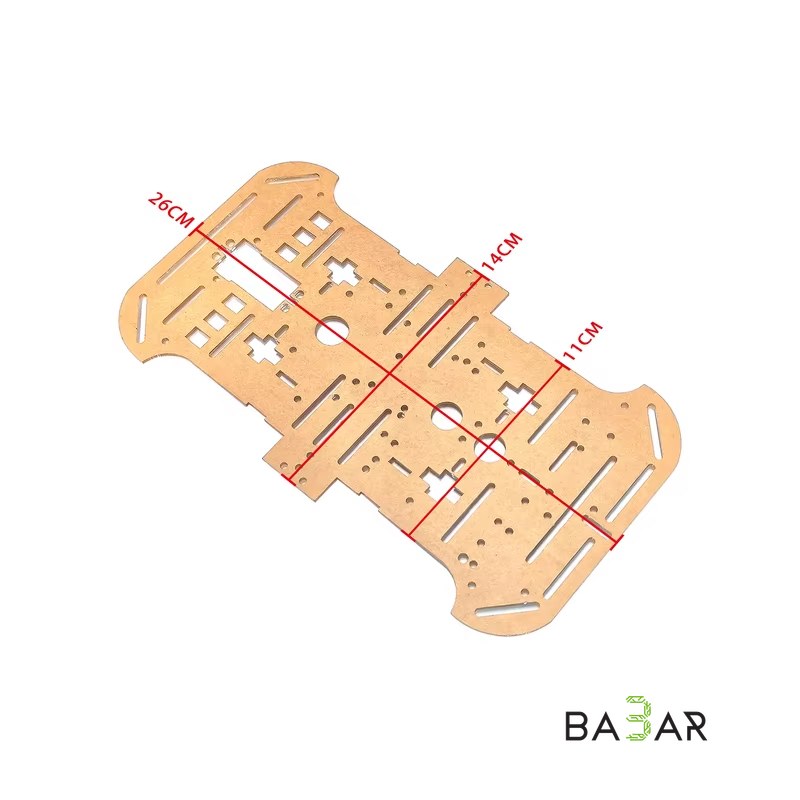 Платформа-шасси 4WD 2024, 1-этажная, для робота на Arduino