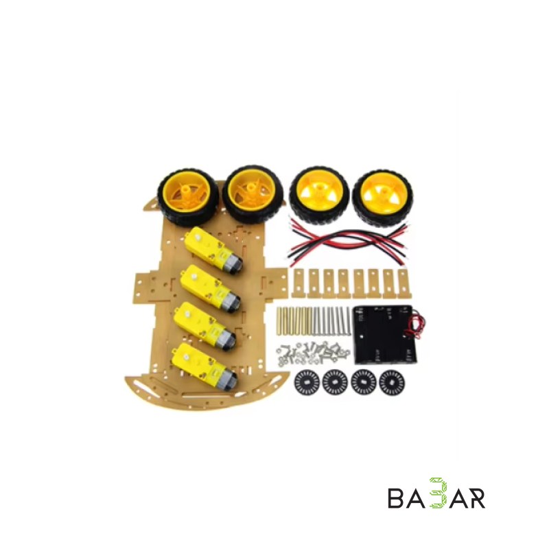 Платформа-шасси 4WD 2024, 1-этажная, для робота на Arduino
