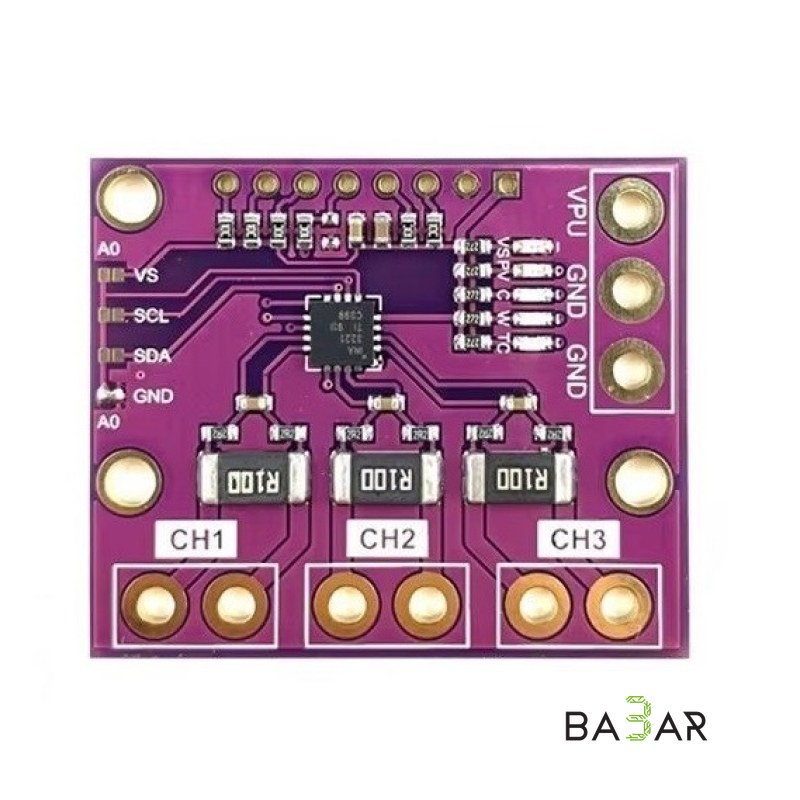 Модуль измерения тока и напряжения INA3221 (3 канала, I2C)