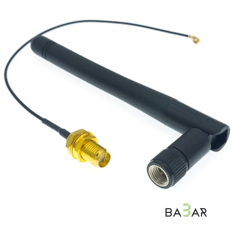 Внешняя антенна 2.4 ГГц (3 dBi, с переходником IPEX/U.FL – SMA)
