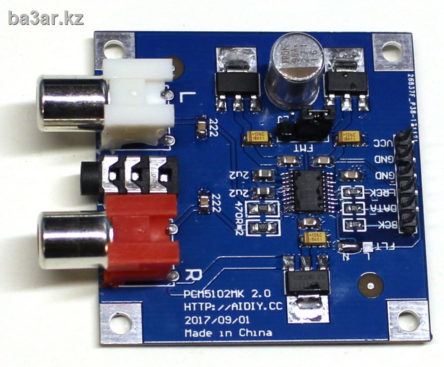 Цифро-Аналоговый преобразователь, DAC PCM5102A, I2S Player, 32 Bit, 384K