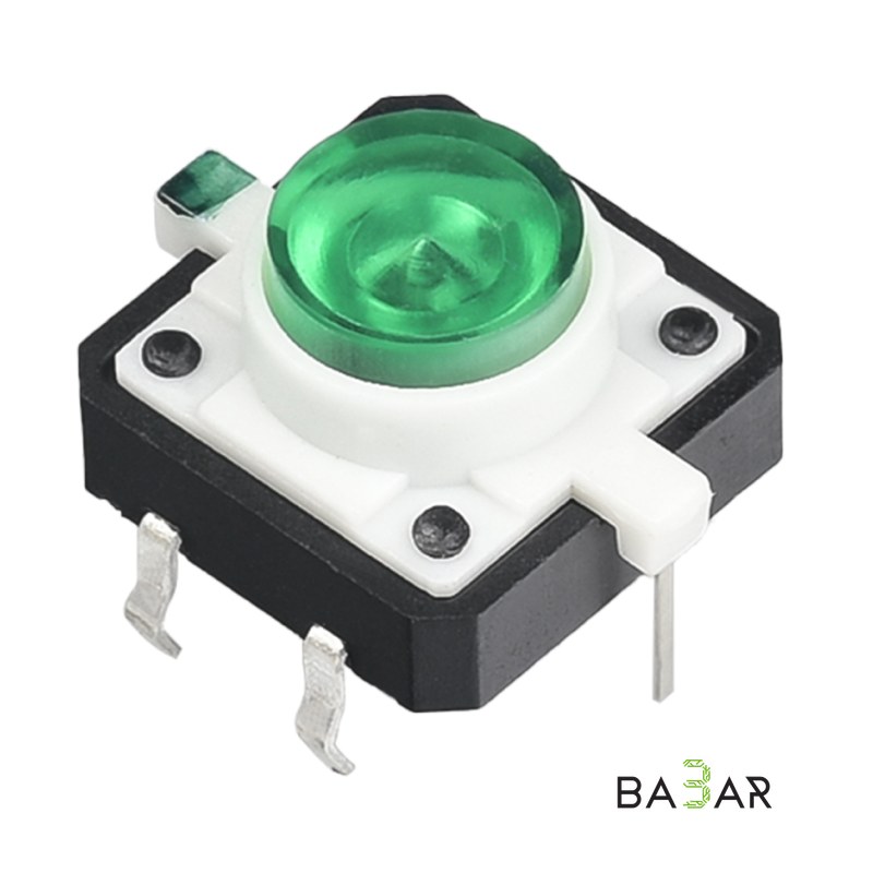 Тактильный переключатель с подсветкой 12×12×7.2 мм, LED-такт свитч (2073,1)