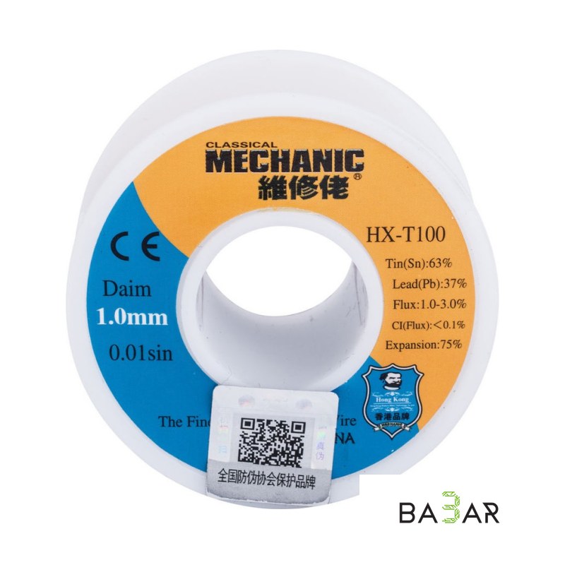 Припой mechanic hx-t100 1мм sn63/pb37 с флюсом