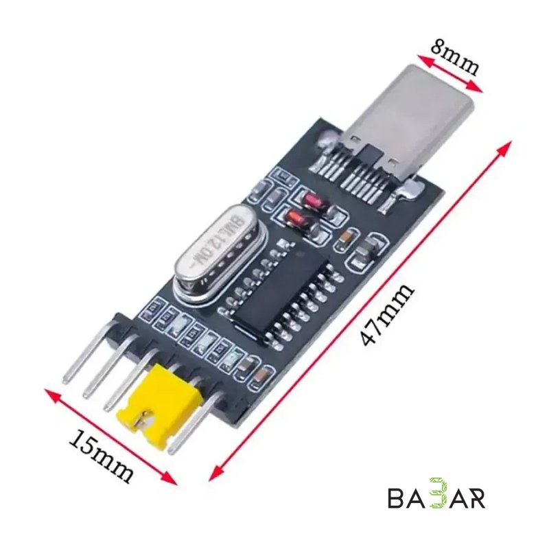 # USB-C к TTL UART конвертер CH340G (Type-C Male / Вилка)