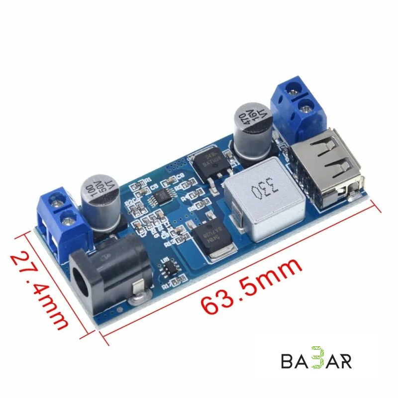 Понижающий USB-модуль зарядки DC-DC 12V/24V в 5V 5A